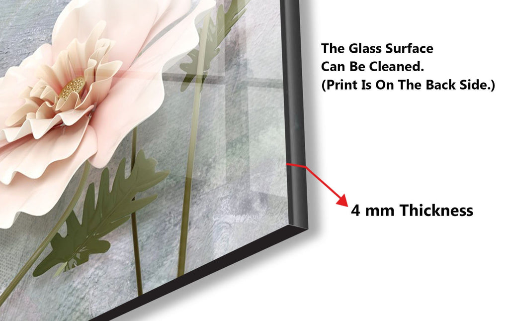 White Rose Tempered Glass Backsplash-BacksplashArtworks