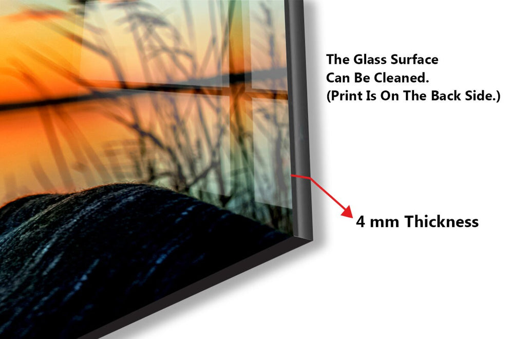Crystal Ball Sunset Landscape – Glass Kitchen Backsplash-BacksplashArtworks