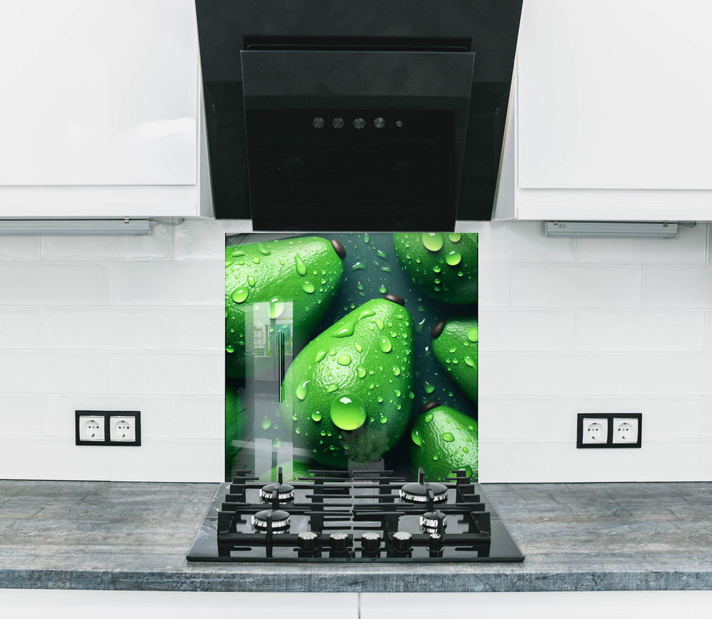 Fresh Avocado Glass Kitchen Backsplash – Refreshing Green Design-BacksplashArtworks