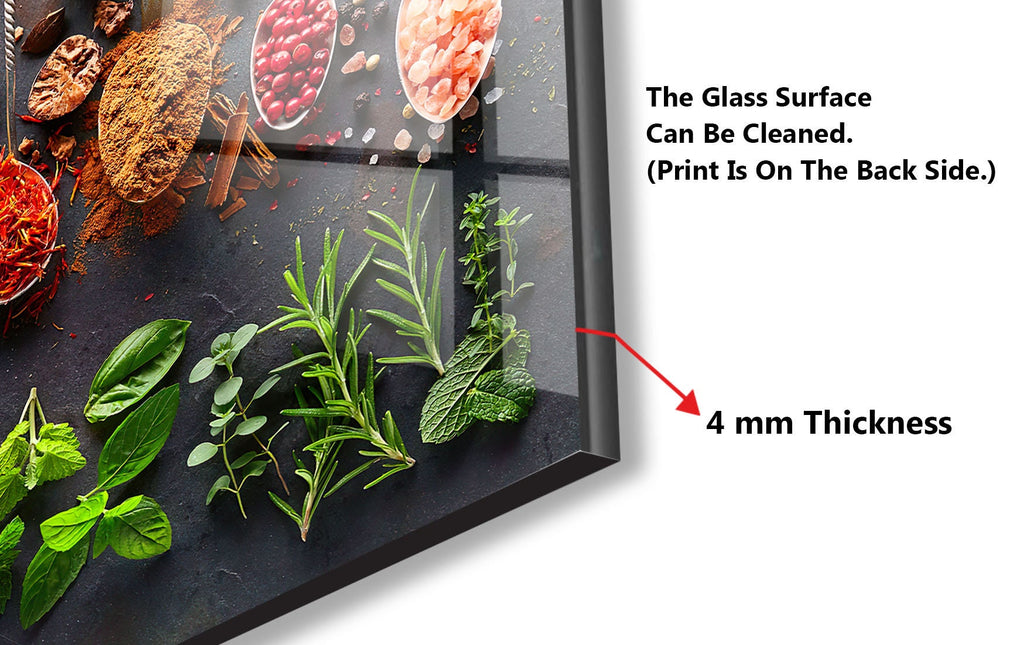 Herbal Essence - Tempered Glass Kitchen Backsplash-BacksplashArtworks