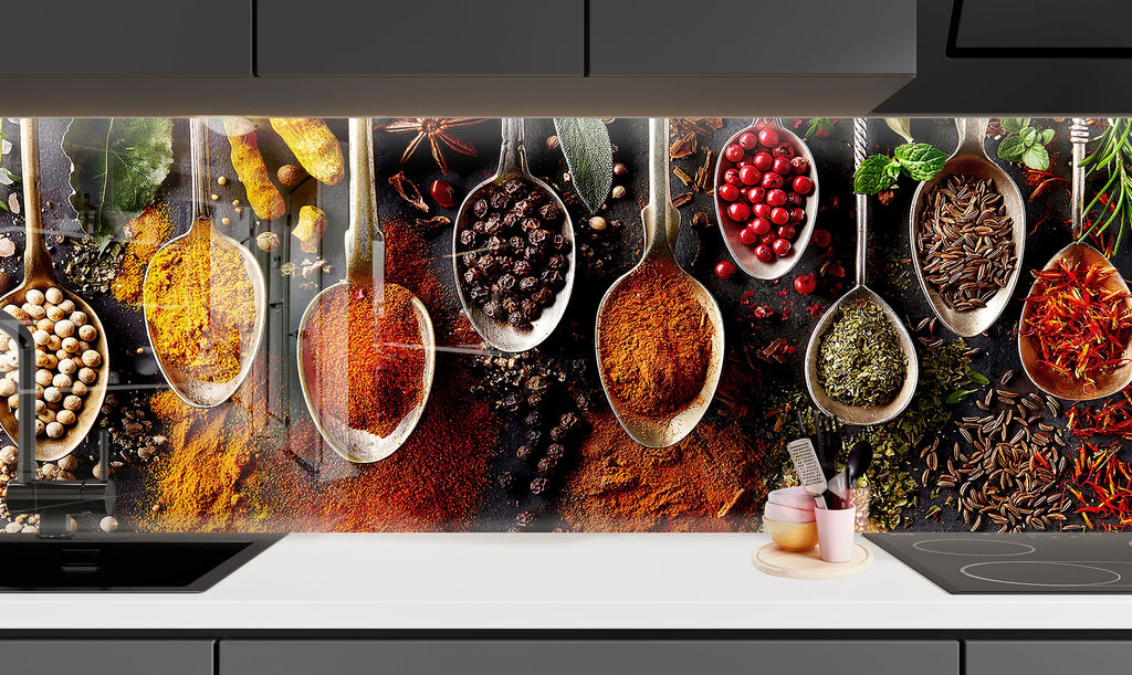 Spice Infusion - Glass Kitchen Backsplash-BacksplashArtworks