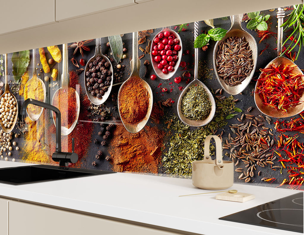 Spice Infusion - Glass Kitchen Backsplash-BacksplashArtworks