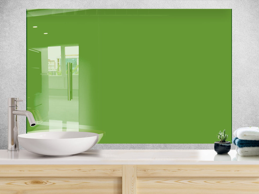 Avocado Green - Tempered Glass Kitchen Backsplash-BacksplashArtworks