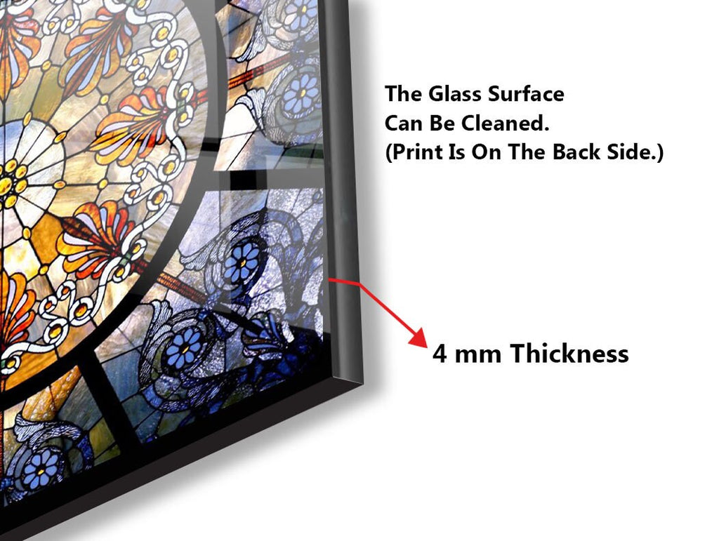 Classic Round Cathedral Design - Glass Kitchen Backsplash-BacksplashArtworks
