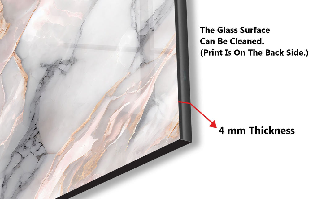 Rose Gold Marble - Glass Kitchen Backsplash-BacksplashArtworks