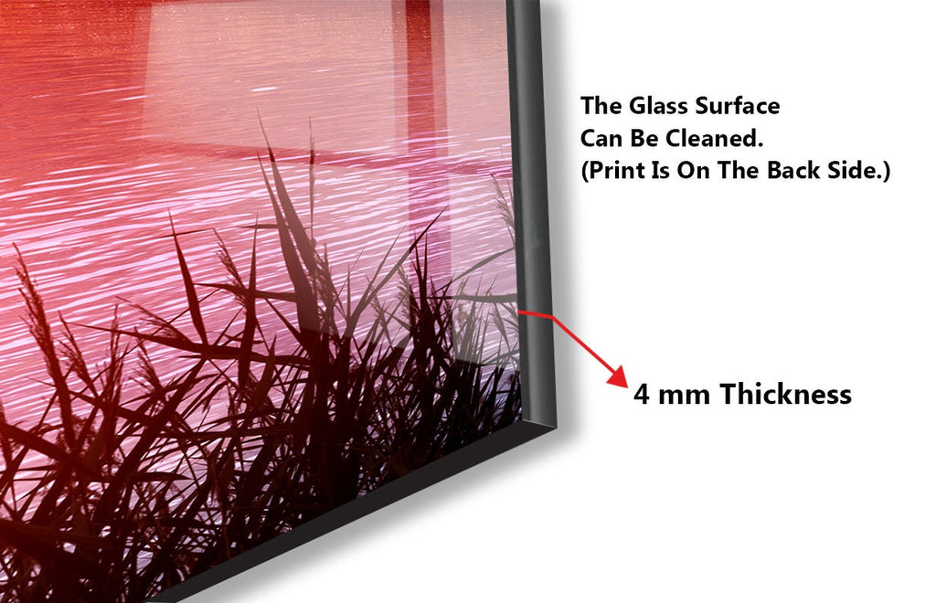 Romantic Sunset Lake – Glass Kitchen Backsplash-BacksplashArtworks
