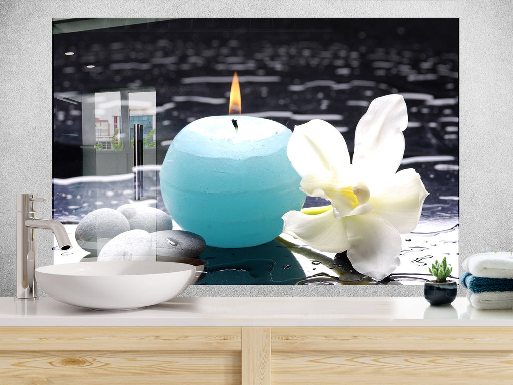 Zen Spa Stones Tempered Glass Backsplash-BacksplashArtworks