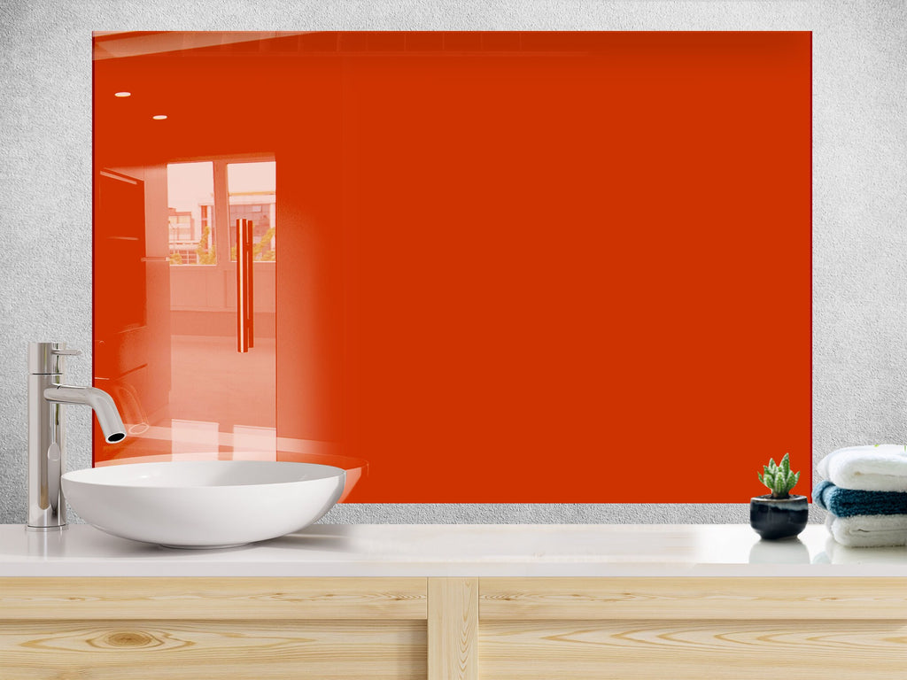 Orange - Glass Kitchen Backsplash-BacksplashArtworks