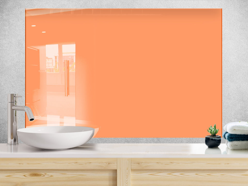 Peach - Tempered Glass Kitchen Backsplash-BacksplashArtworks