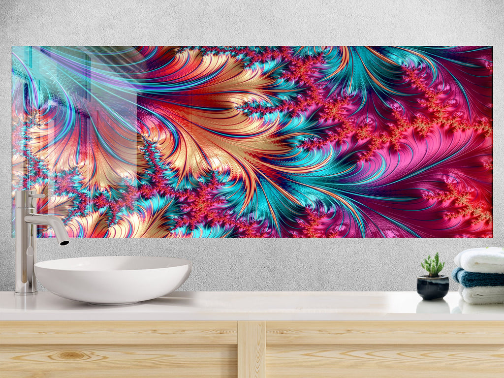 Abstract Tempered Glass Backsplash-BacksplashArtworks