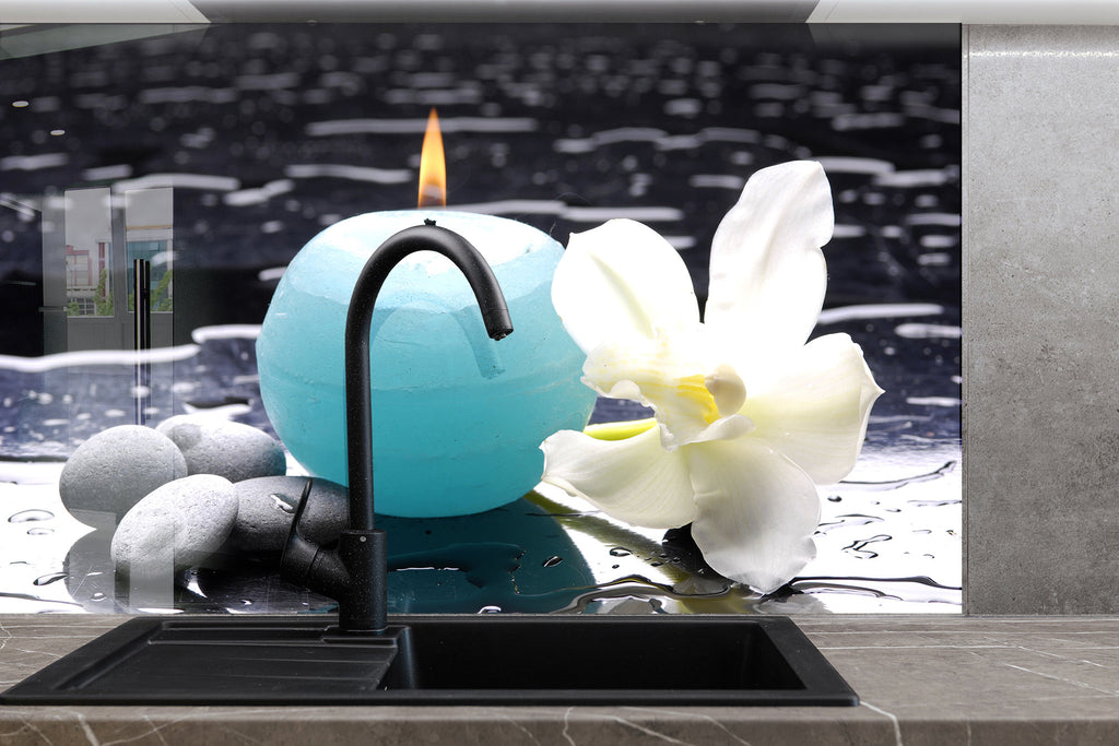Zen Spa Stones Tempered Glass Backsplash-BacksplashArtworks