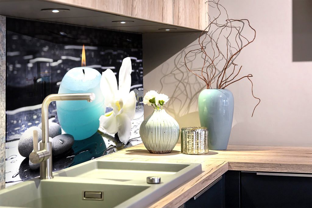 Zen Spa Stones Tempered Glass Backsplash-BacksplashArtworks