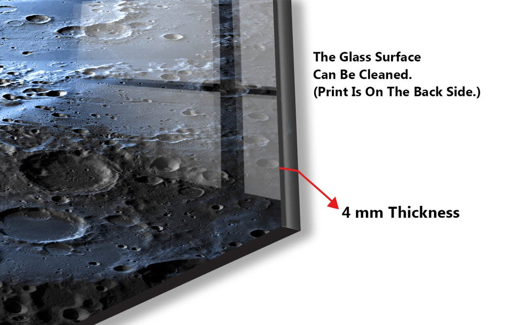Moon & Earth Glass Kitchen Backsplash – Cosmic Space Design-BacksplashArtworks