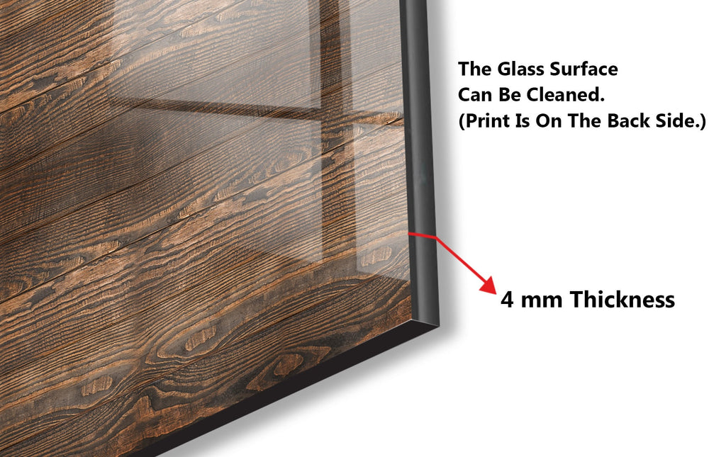 Dark Wood Grain - Glass Kitchen Backsplash-BacksplashArtworks