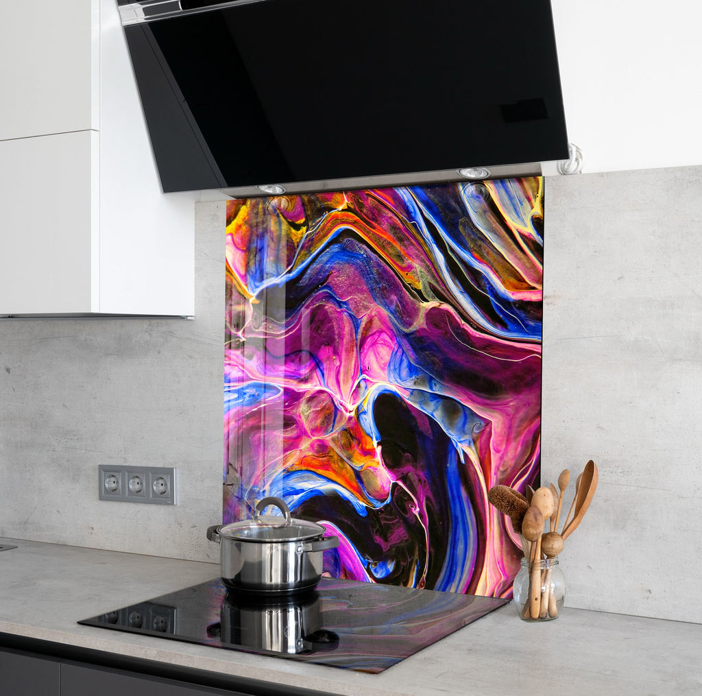 Abstract Tempered Glass Backsplash-BacksplashArtworks