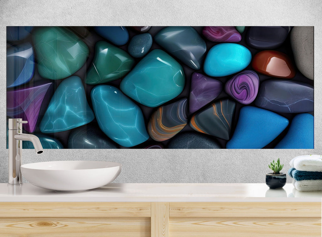 Zen & Spa Stones Tempered Glass Backsplash-BacksplashArtworks