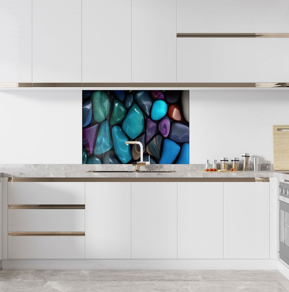 Zen & Spa Stones Tempered Glass Backsplash-BacksplashArtworks