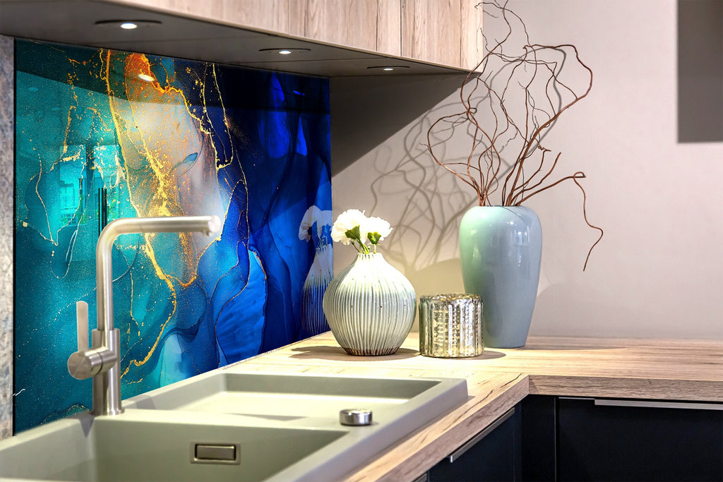 Abstract Tempered Glass Backsplash-BacksplashArtworks