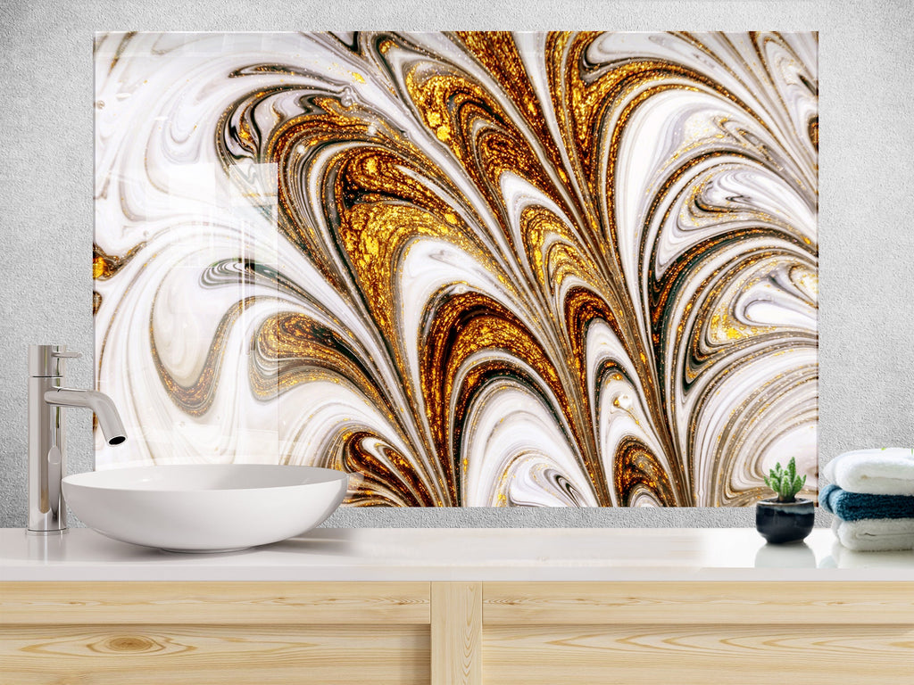 Abstract Tempered Glass Backsplash-BacksplashArtworks
