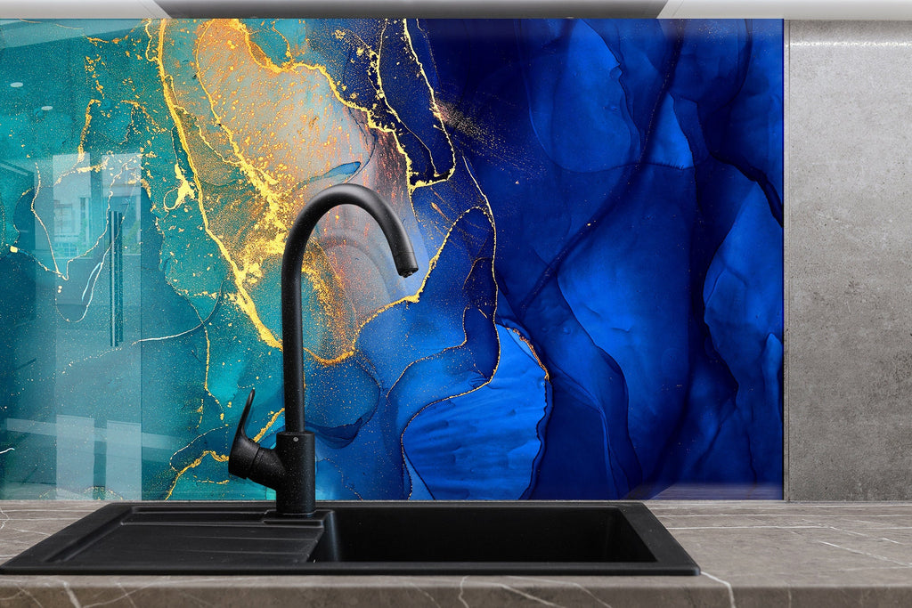 Abstract Tempered Glass Backsplash-BacksplashArtworks