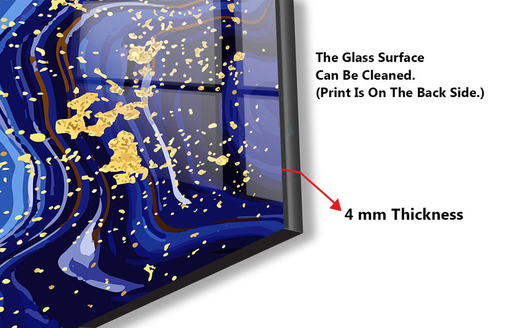 Midnight Waves - Glass Bathroom Backsplash-BacksplashArtworks