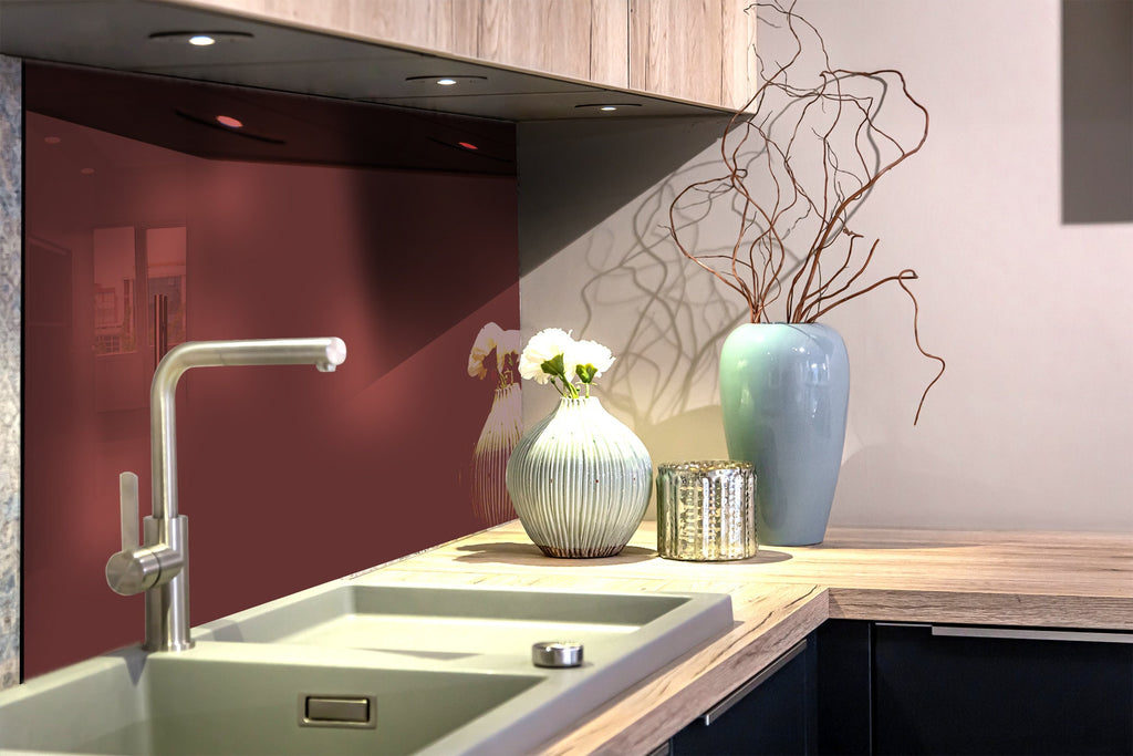 Deep Mahogany - Glass Kitchen Backsplash-BacksplashArtworks