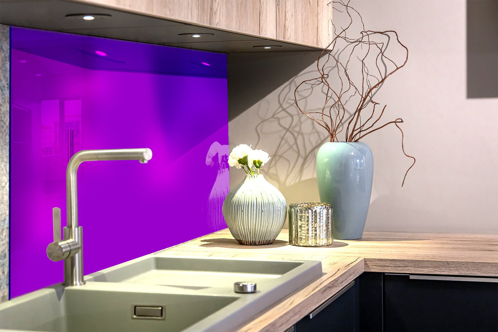 Purple - Tempered Glass Kitchen Backsplash-BacksplashArtworks
