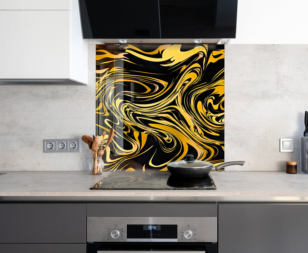 Abstract Tempered Glass Backsplash-BacksplashArtworks