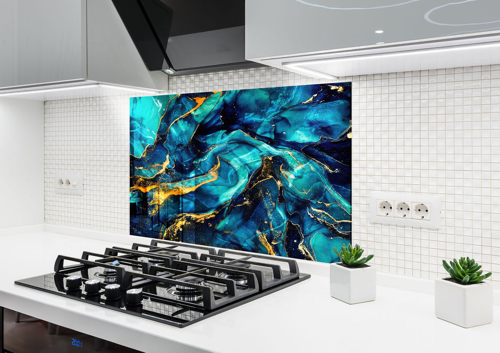 Abstract Tempered Glass Backsplash-BacksplashArtworks