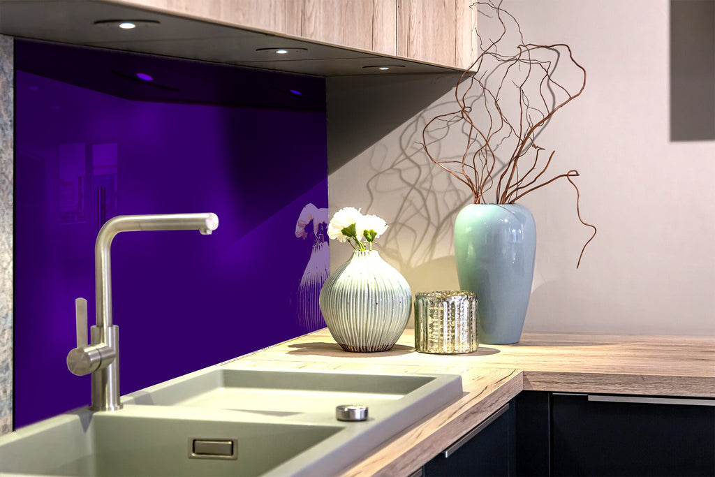 Deep Purple - Tempered Glass Kitchen Backsplash-BacksplashArtworks