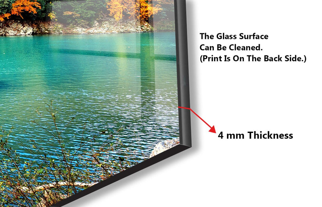 Autumn Lake Serenity – Glass Kitchen Backsplash-BacksplashArtworks