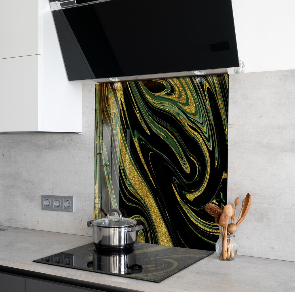 Abstract Tempered Glass Backsplash-BacksplashArtworks
