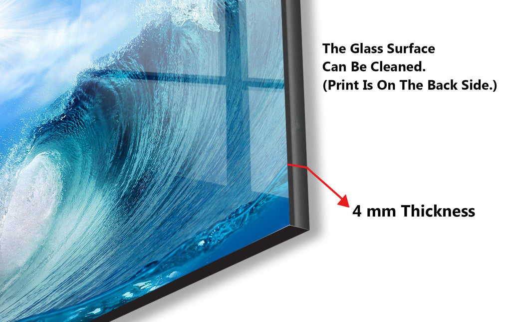 Vibrant Ocean Life Glass Kitchen Backsplash – Dolphin in Ocean Wave-BacksplashArtworks
