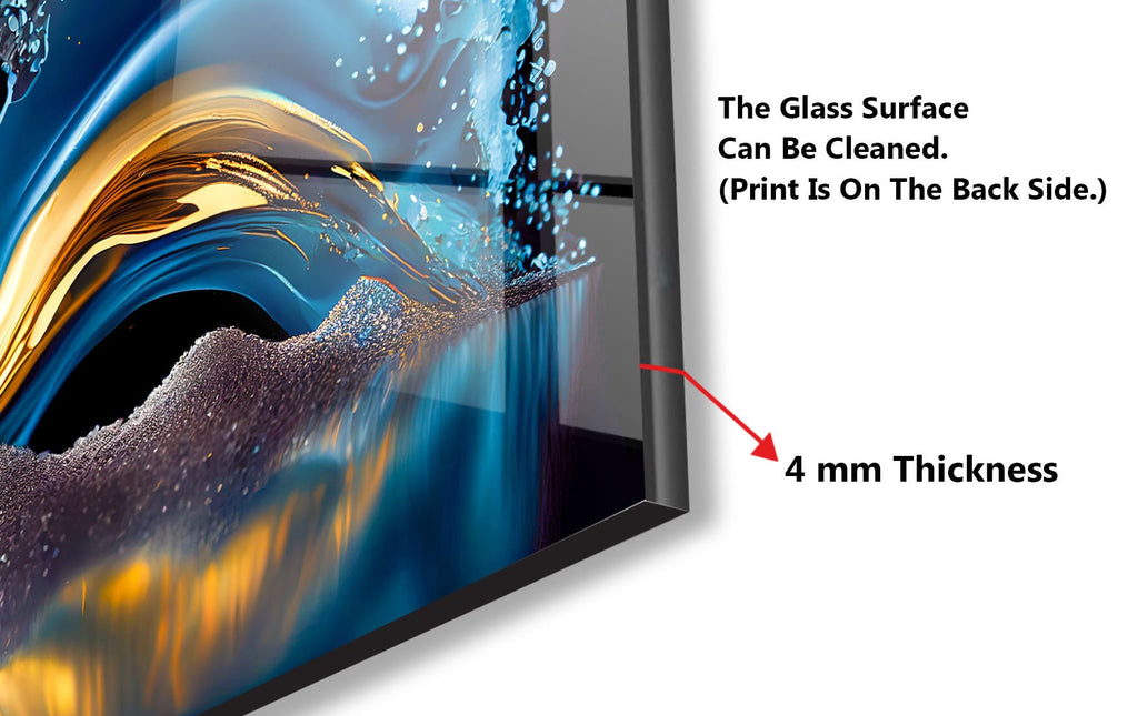 Abstract Tempered Glass Backsplash-BacksplashArtworks