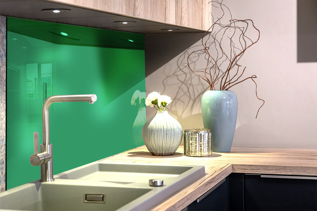 Kentucky Green - Tempered Glass Kitchen Backsplash-BacksplashArtworks