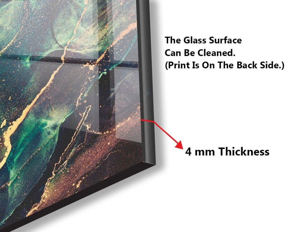 Mystical Green Marble - Glass Kitchen Backsplash-BacksplashArtworks