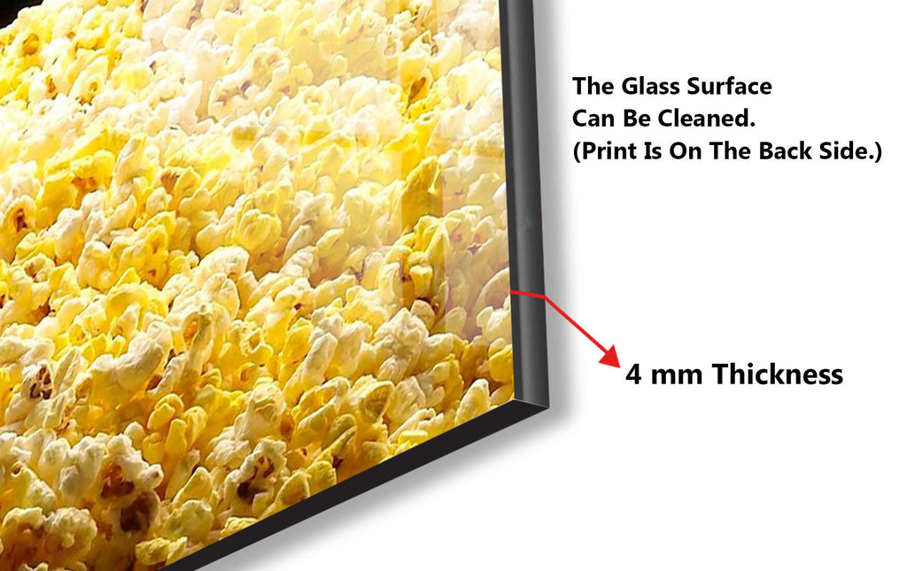 Movie Night Popcorn - Glass Kitchen Backsplash-BacksplashArtworks