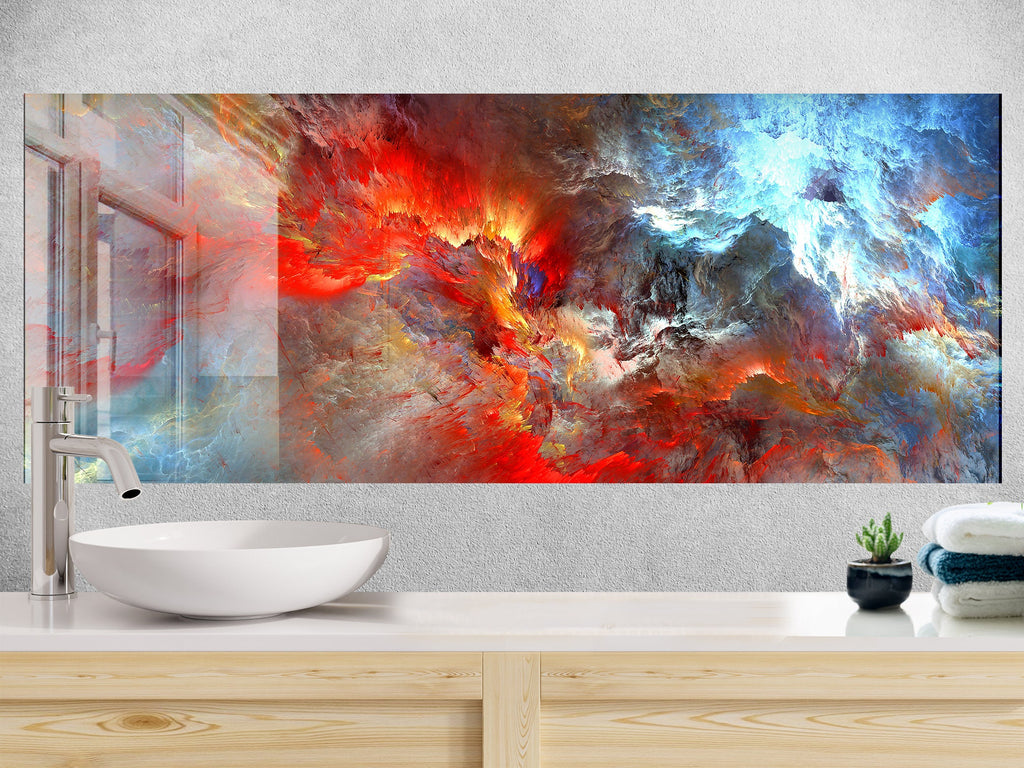 Abstract Tempered Glass Backsplash-BacksplashArtworks