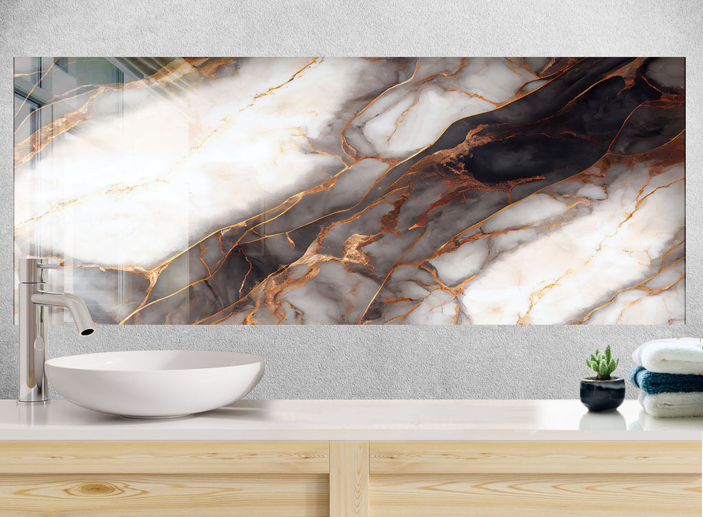 Onyx Gold Marble - Glass Kitchen Backsplash-BacksplashArtworks