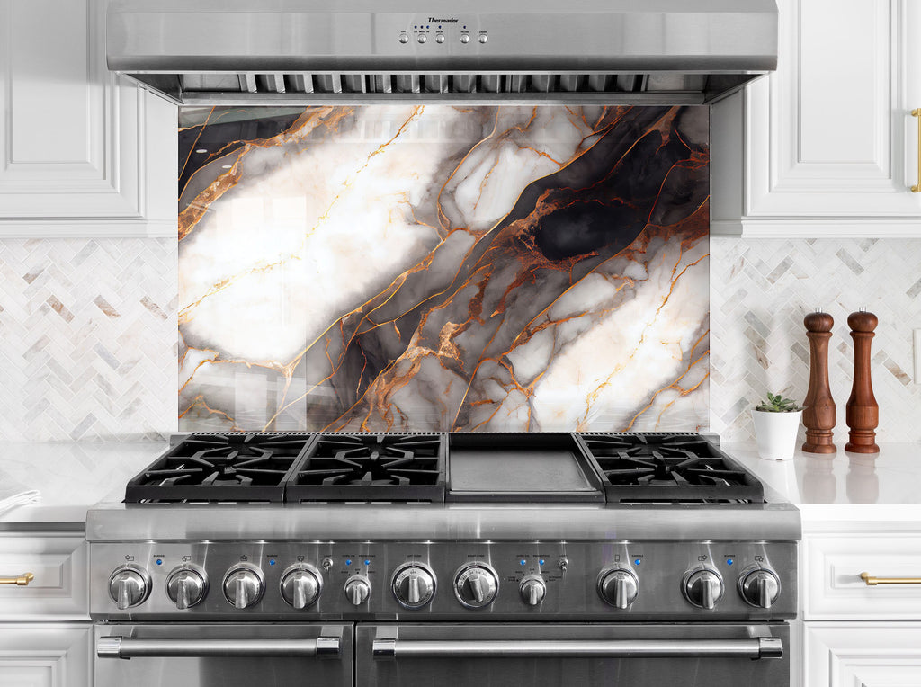 Onyx Gold Marble - Glass Kitchen Backsplash-BacksplashArtworks