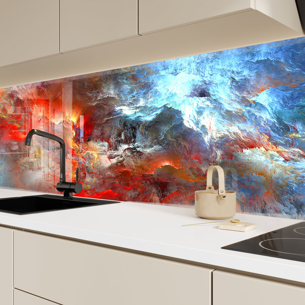 Abstract Tempered Glass Backsplash-BacksplashArtworks
