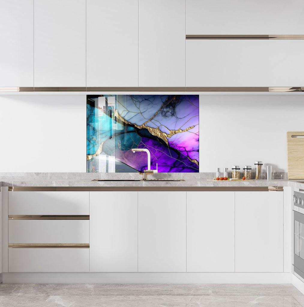 Abstract Tempered Glass Backsplash-BacksplashArtworks