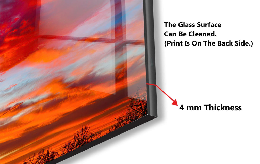 Fiery Sunset Sky – Tempered Glass Kitchen Backsplash-BacksplashArtworks