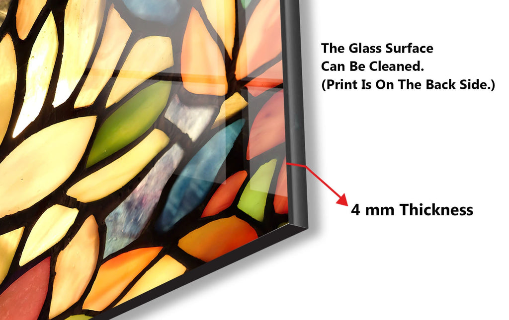 Autumn Stained Glass - Glass Kitchen Backsplash-BacksplashArtworks