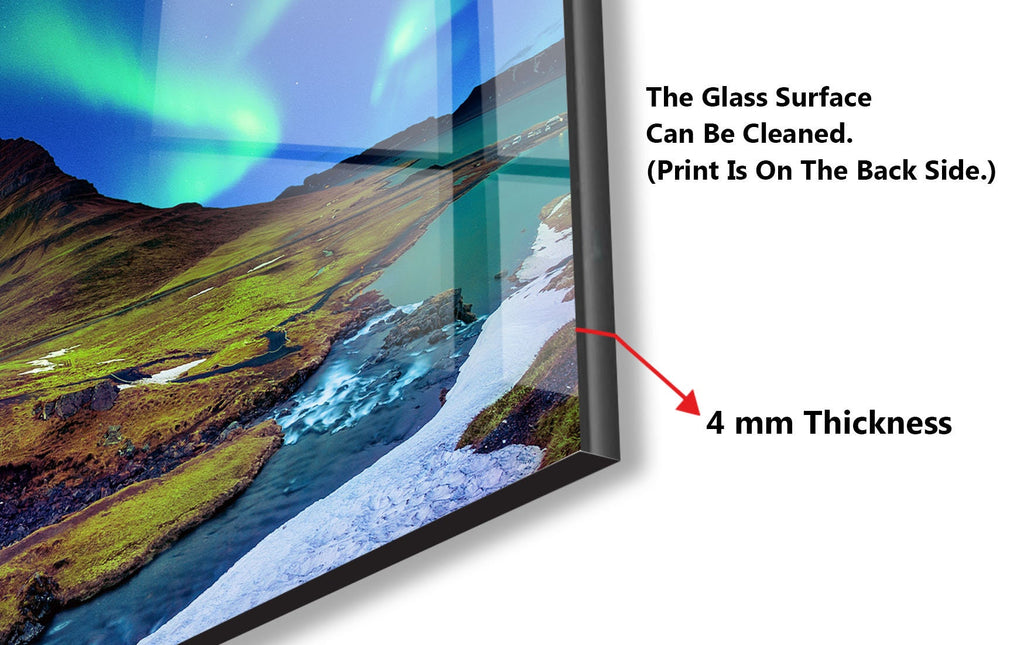Aurora Borealis Over Iceland – Glass Kitchen Backsplash-BacksplashArtworks