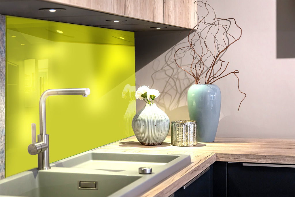 Lively Lime - Glass Kitchen Backsplash-BacksplashArtworks