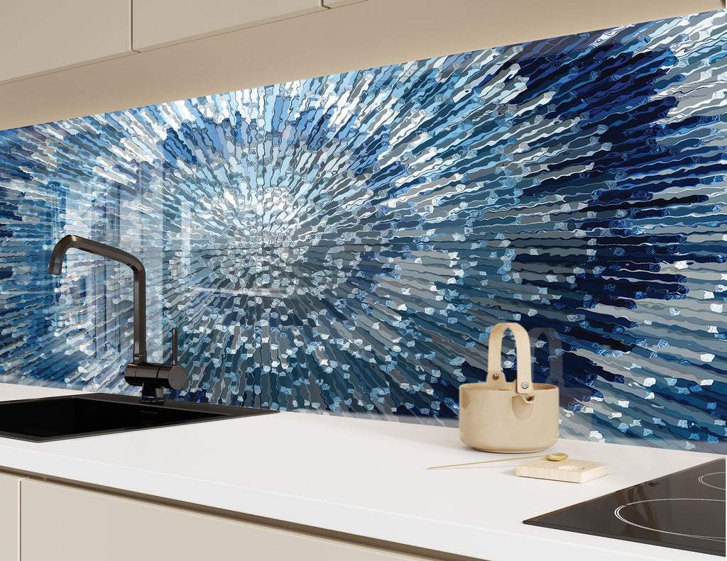 Abstract Tempered Glass Backsplash-BacksplashArtworks