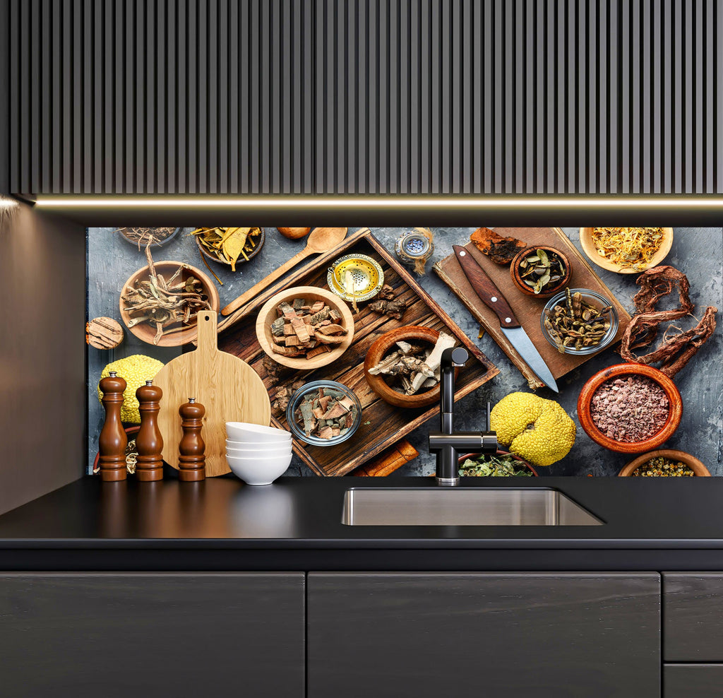 a kitchen with a sink and a counter top
