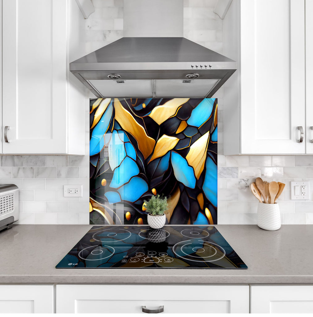 Abstract Tempered Glass Backsplash-BacksplashArtworks