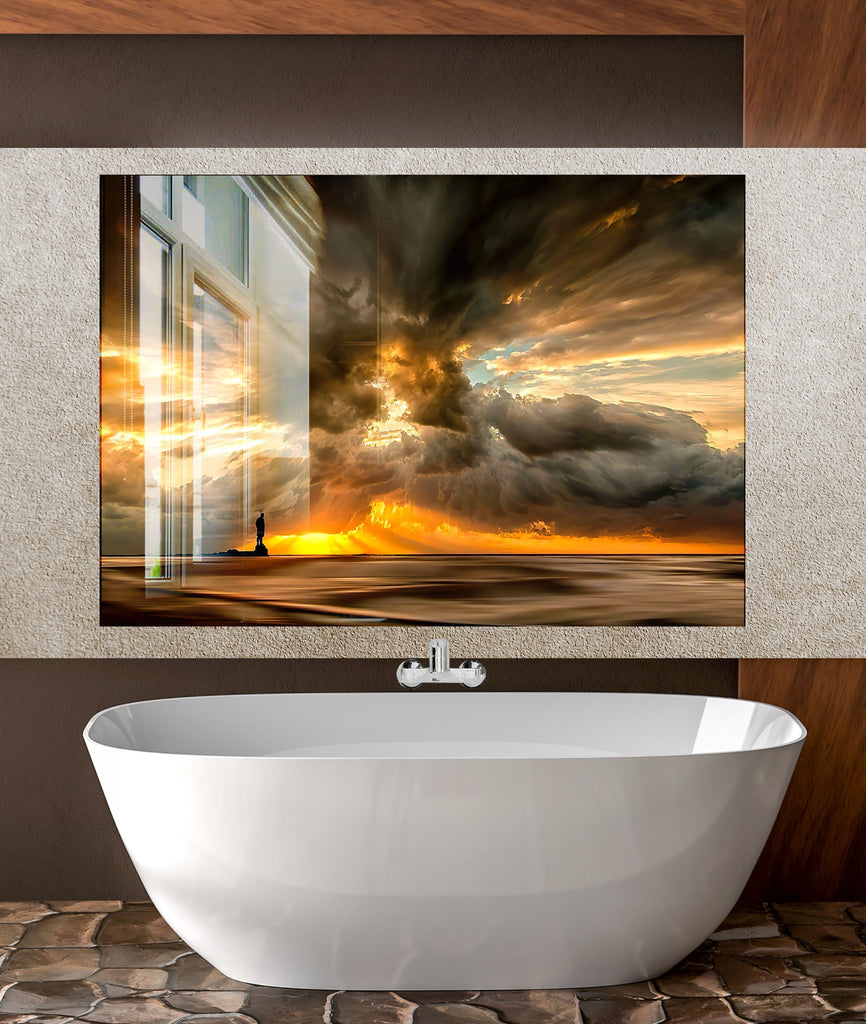 Dramatic Stormy Sunset – Glass Kitchen Backsplash-BacksplashArtworks